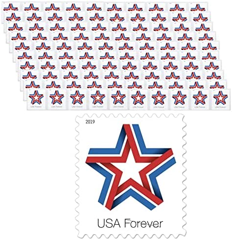 Star Ribbon Forever First Class Postage Stamps Celebration Patriotic (100 Stamps)